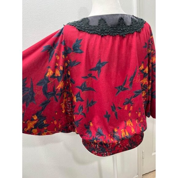Sweet by Miss Mee red floral blouse size small - Picture 6 of 10